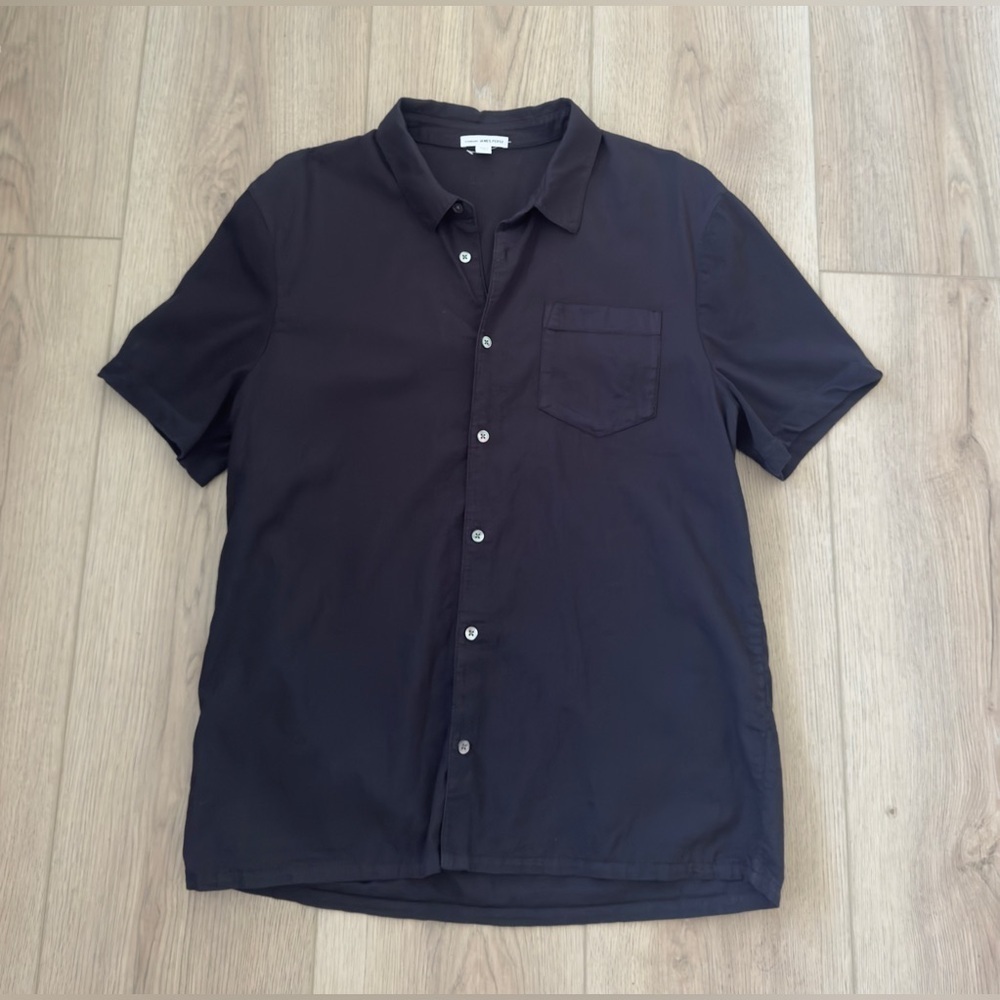 James Perse Black Casual Button Down Shirt 🖤 100% COTTON ✅